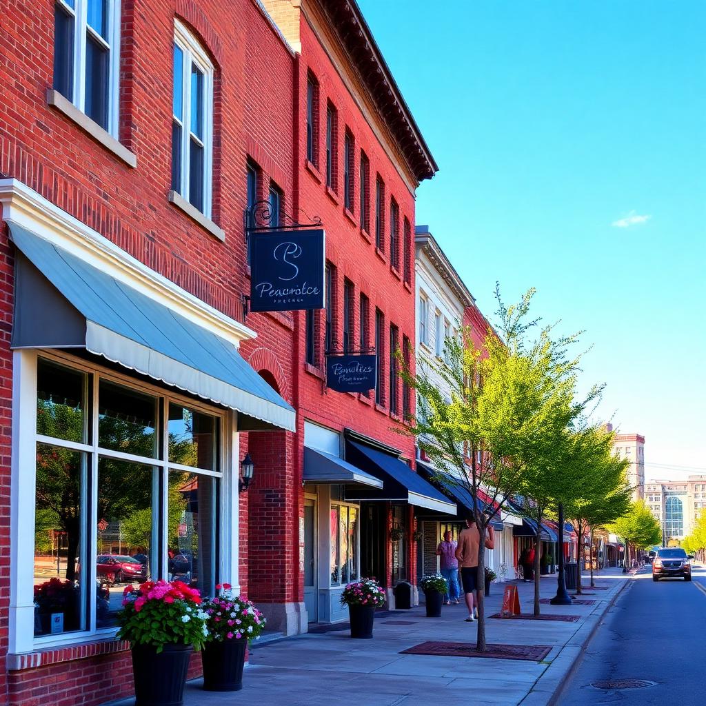 Downtown small town business district